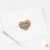 Ik hou van Pedro. Ik hou van je Pedro. Hart Ronde Sticker (Envelop)