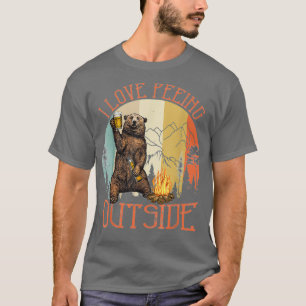 Ik hou van Peeing buiten Funny Beer Drink Beer Cam T-shirt