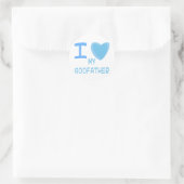 Ik hou van peetoom ronde sticker (Tas)