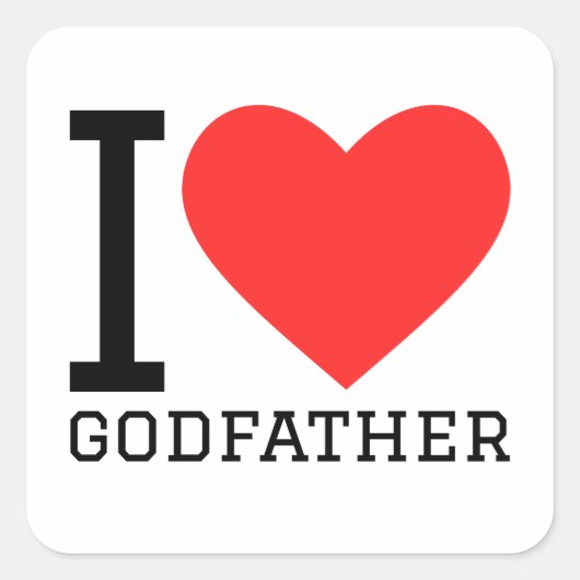 Ik hou van peetvader vierkante sticker (Voorkant)