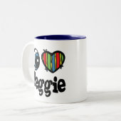 Ik hou van Peggie Tweekleurige Koffiemok (Voorkant links)