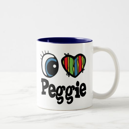 Ik hou van Peggie Tweekleurige Koffiemok (Rechts)