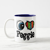 Ik hou van Peggie Tweekleurige Koffiemok (Links)