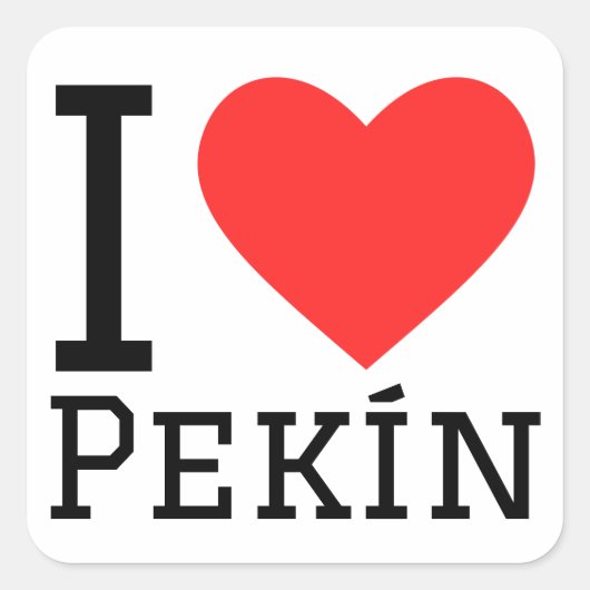 Ik hou van Pekín Vierkante Sticker (Voorkant)