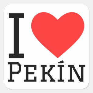 Ik hou van Pekín Vierkante Sticker