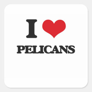 Ik hou van Pelicans Vierkante Sticker