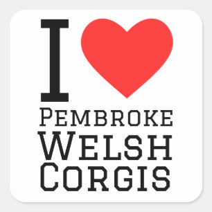 Ik hou van pembroke welsh corgis vierkante sticker