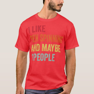 Ik hou van pen draaien misschien 3 mensen t-shirt