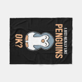 Ik hou van Penguin Fleece Deken (Voorkant (Horizontaal))