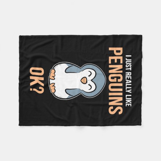 Ik hou van Penguin Fleece Deken (Voorkant (Horizontaal))