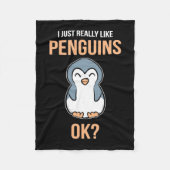 Ik hou van Penguin Fleece Deken (Voorkant)
