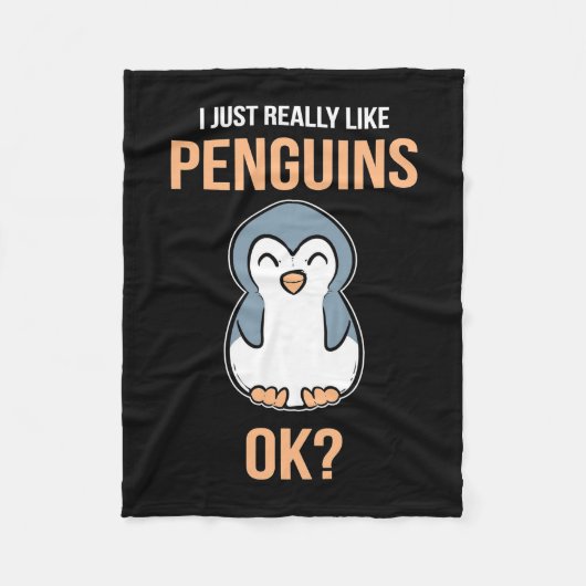 Ik hou van Penguin Fleece Deken (Voorkant)