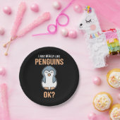 Ik hou van Penguin Papieren Bordje (Feest)