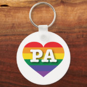 Ik hou van Pennsylvania Rainbow Heart Sleutelhanger (Voorkant)