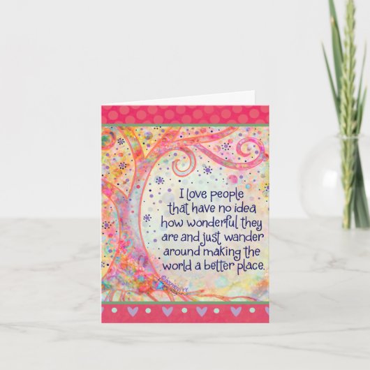 Ik hou van People PrettyQuote Bedankkaart (Voorkant)