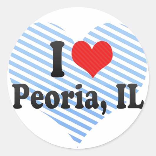Ik hou van Peoria, IL Ronde Sticker (Voorkant)