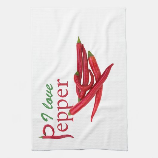 Ik hou van peper theedoek (Verticaal)