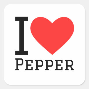 Ik hou van peper vierkante sticker