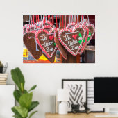 Ik hou van peperkoekhartjes tijdens de feestdagen poster (Thuiskantoor)