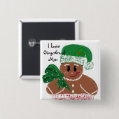 Ik hou van peperkoekmannetjes vierkante button 5,1 cm (Voorkant /achterkant)