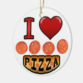 Ik hou van pepperoni pizza. keramisch ornament (Links)