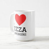Ik hou van pepperoni pizza  koffiemok (Voorkant links)