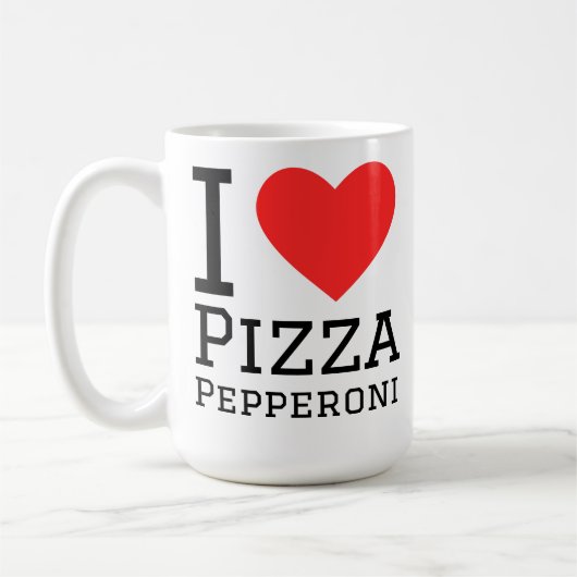 Ik hou van pepperoni pizza  koffiemok (Links)