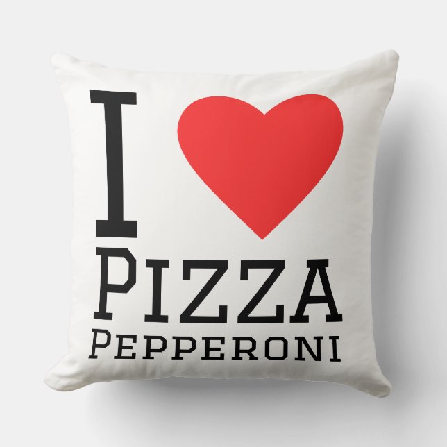 Ik hou van pepperoni pizza  kussen (Voorkant)