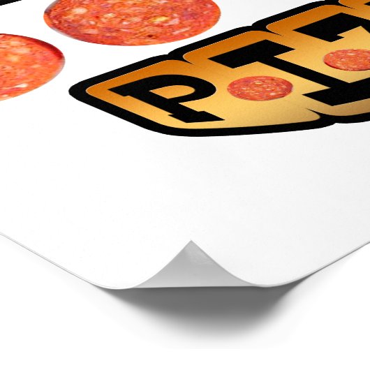 Ik hou van pepperoni pizza. poster (Hoek)
