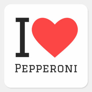 Ik hou van pepperoni vierkante sticker