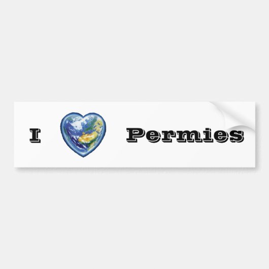 Ik hou van Permies Bumpersticker (Voorkant)