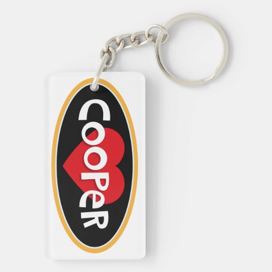 Ik hou van persoonlijk gepersonaliseerde COOPER Sleutelhanger (achterkant)