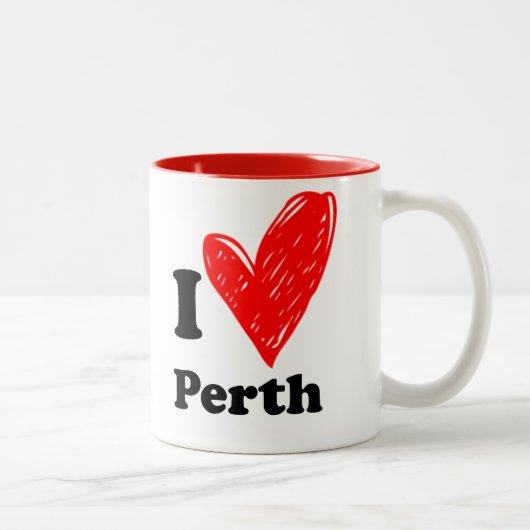 Ik hou van Perth Tweekleurige Koffiemok (Rechts)