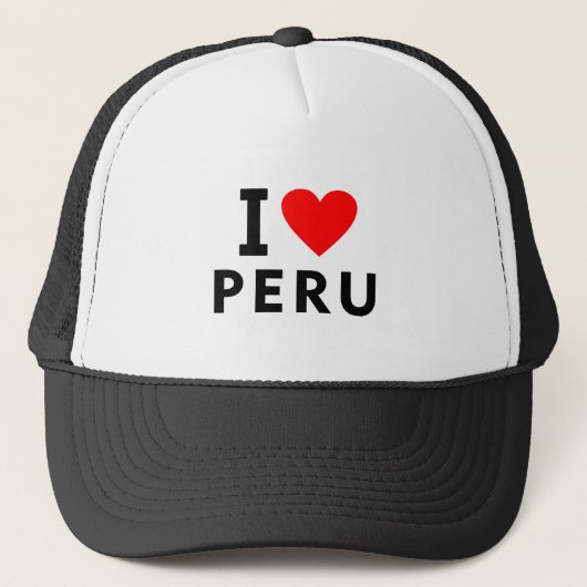 Ik hou van Peru als hartslagtoerisme Trucker Pet (Voorkant)