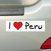Ik hou van Peru Bumpersticker (Op auto)