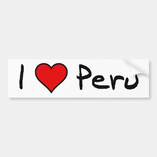 Ik hou van Peru Bumpersticker (Voorkant)