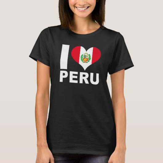 Ik hou van Peru Heart Flag Peru T-shirt (Voorkant)