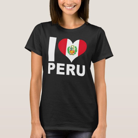 Ik hou van Peru Heart Flag Peru T-shirt (Voorkant)
