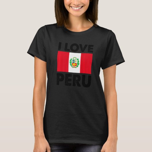 Ik hou van Peru, ik hoor Peru familie reizen Peru  T-shirt (Voorkant)