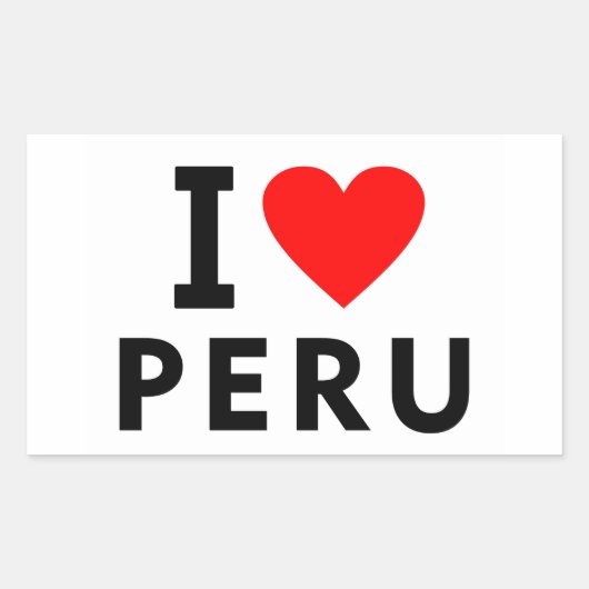 Ik hou van Peru land zoals hart reizen toerisme Rechthoekige Sticker (Voorkant)