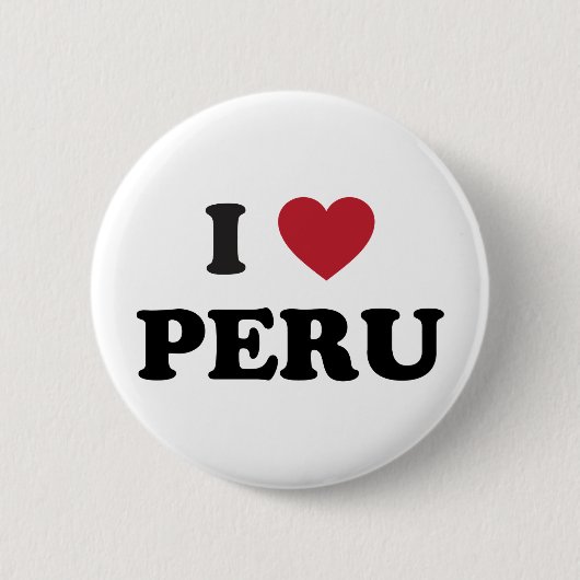 Ik hou van Peru Ronde Button 5,7 Cm (Voorkant)