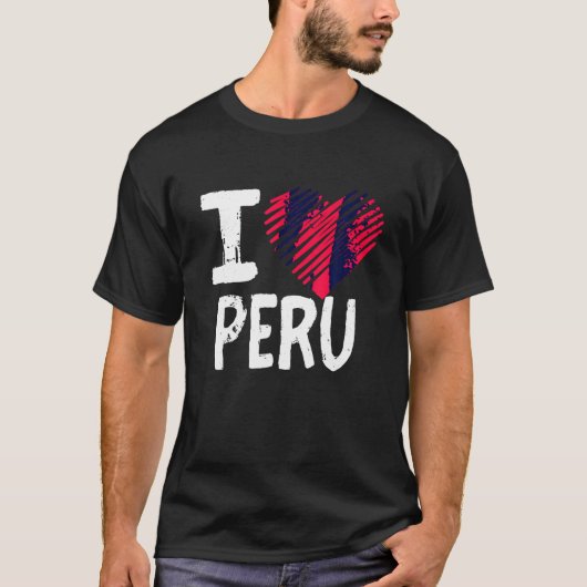 Ik hou van Peru T Shirt Zuid-Amerika Vakantie Souv (Voorkant)