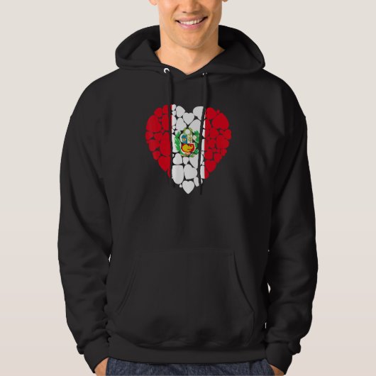 Ik hou van Peru Vlag Peruaans Hoodie (Voorkant)