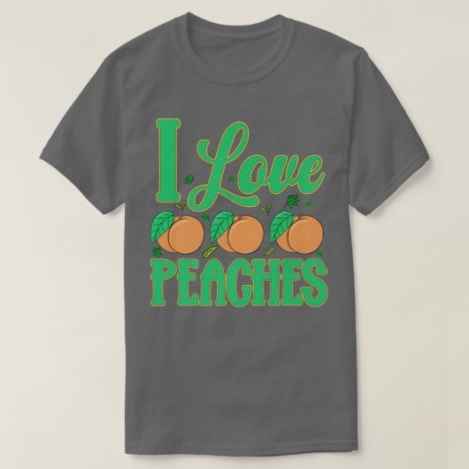 Ik hou van perziken Fruit vegetarisch Veganistisch T-shirt (Design voorkant)
