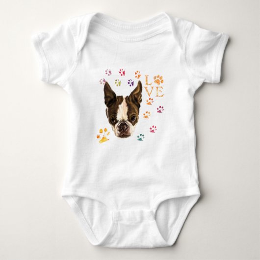 Ik hou van Pet Dog Baby Bodysuit (Voorkant)