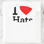 Ik hou van Petten Ovale Sticker (Tas)