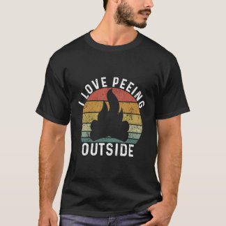 Ik hou van peuken buiten Funny Retro Camping Hikin T-shirt