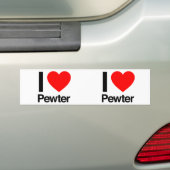ik hou van pewter bumpersticker (Op auto)