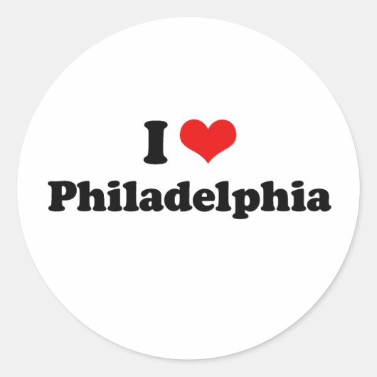 Ik hou van Philadelphia Tshirt Ronde Sticker (Voorkant)