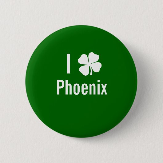 Ik hou van Phoenix St Patricks Day Ronde Button 5,7 Cm (Voorkant)